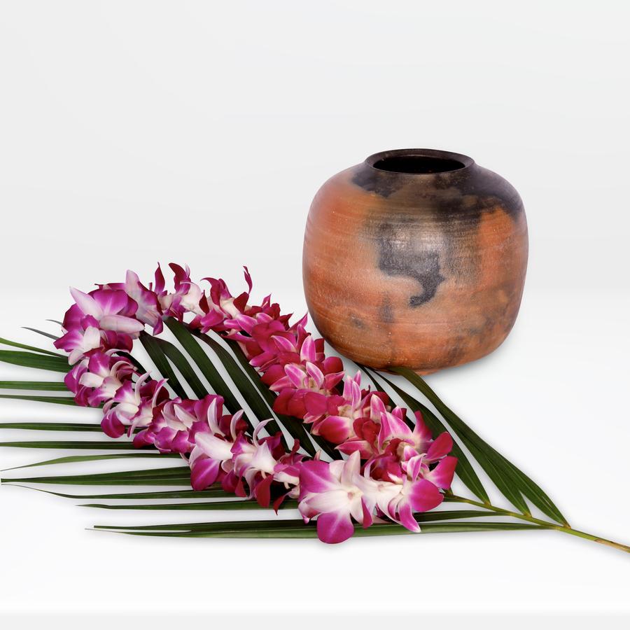 Sonya Lei: Single Orchid Lei with Purple Dendrobium Orchids from